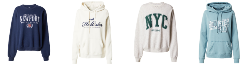 Naisten collegepaidat Hollister Naisten collegepaidat Hollister